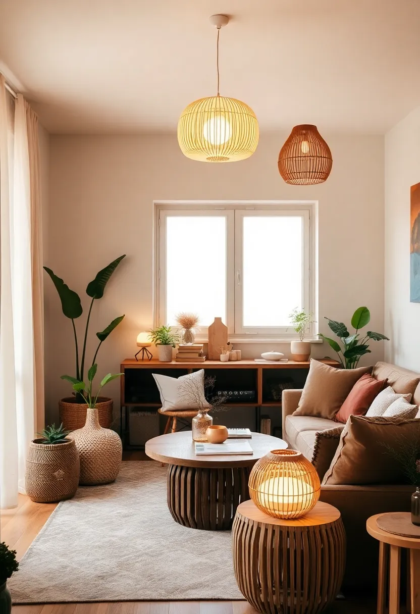 27+ Gorgeous Ceiling Light Ideas for Living Room Ambiance - 6. Biodegradable Lighting Options