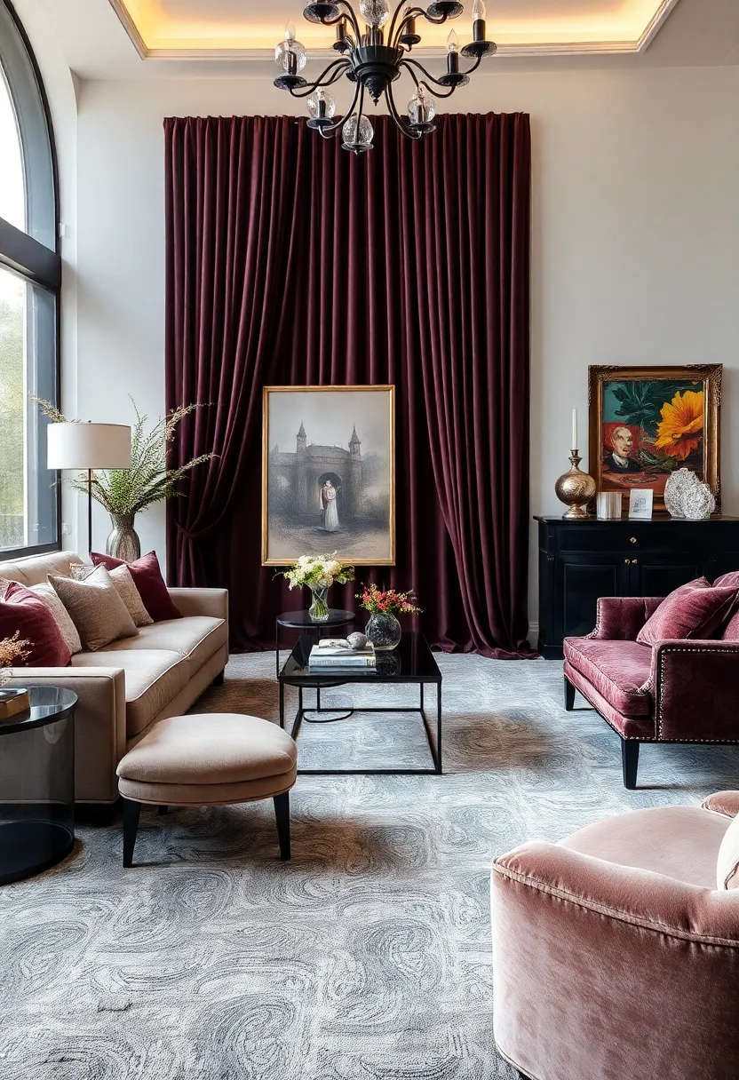 27+ Grey Carpet Living Room Ideas for a Chic Neutral Vibe - 16. Luxurious Fabrics