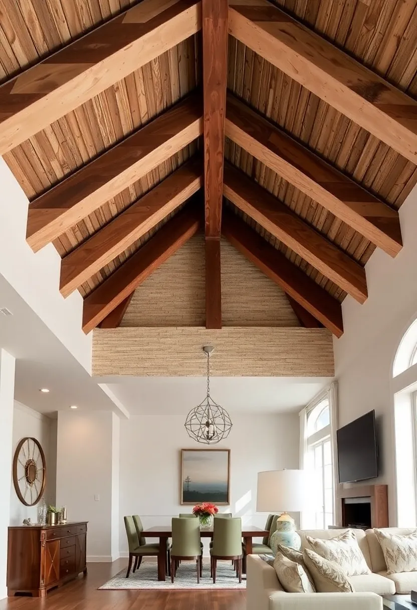 28+ Creative Ideas to Separate Dining Room from Living Room Beautifully 98 28+ Creative Ideas to Separate Dining Room from Living Room Beautifully - 16. Unique Ceiling Designs