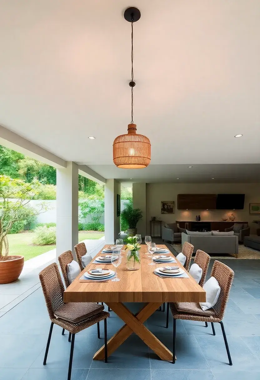 28+ Creative Ideas to Separate Dining Room from Living Room Beautifully 131 28+ Creative Ideas to Separate Dining Room from Living Room Beautifully - 21. Create a Patio-style Outdoor Dining Area