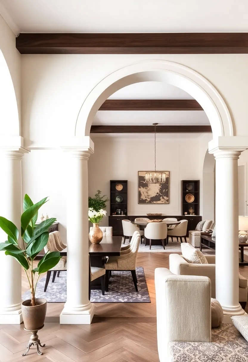 28+ Creative Ideas to Separate Dining Room from Living Room Beautifully 152 28+ Creative Ideas to Separate Dining Room from Living Room Beautifully - 24. Design with Architectural Elements