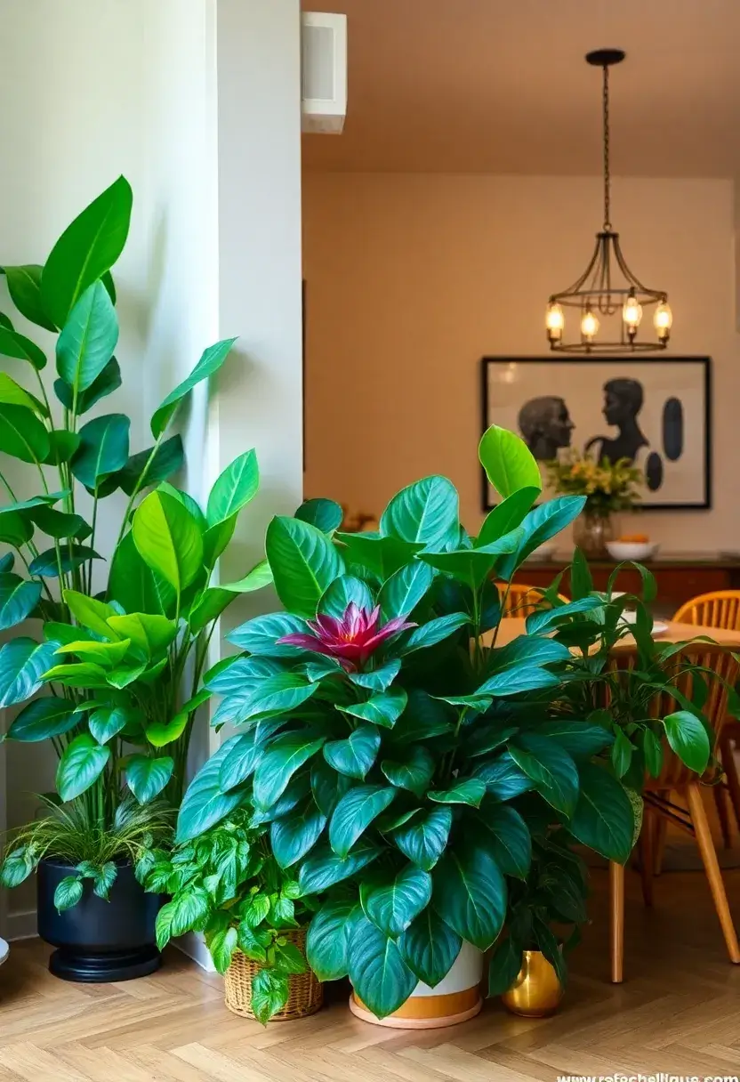 28+ Creative Ideas to Separate Dining Room from Living Room Beautifully 29 28+ Creative Ideas to Separate Dining Room from Living Room Beautifully - 5. Lush Indoor Plants