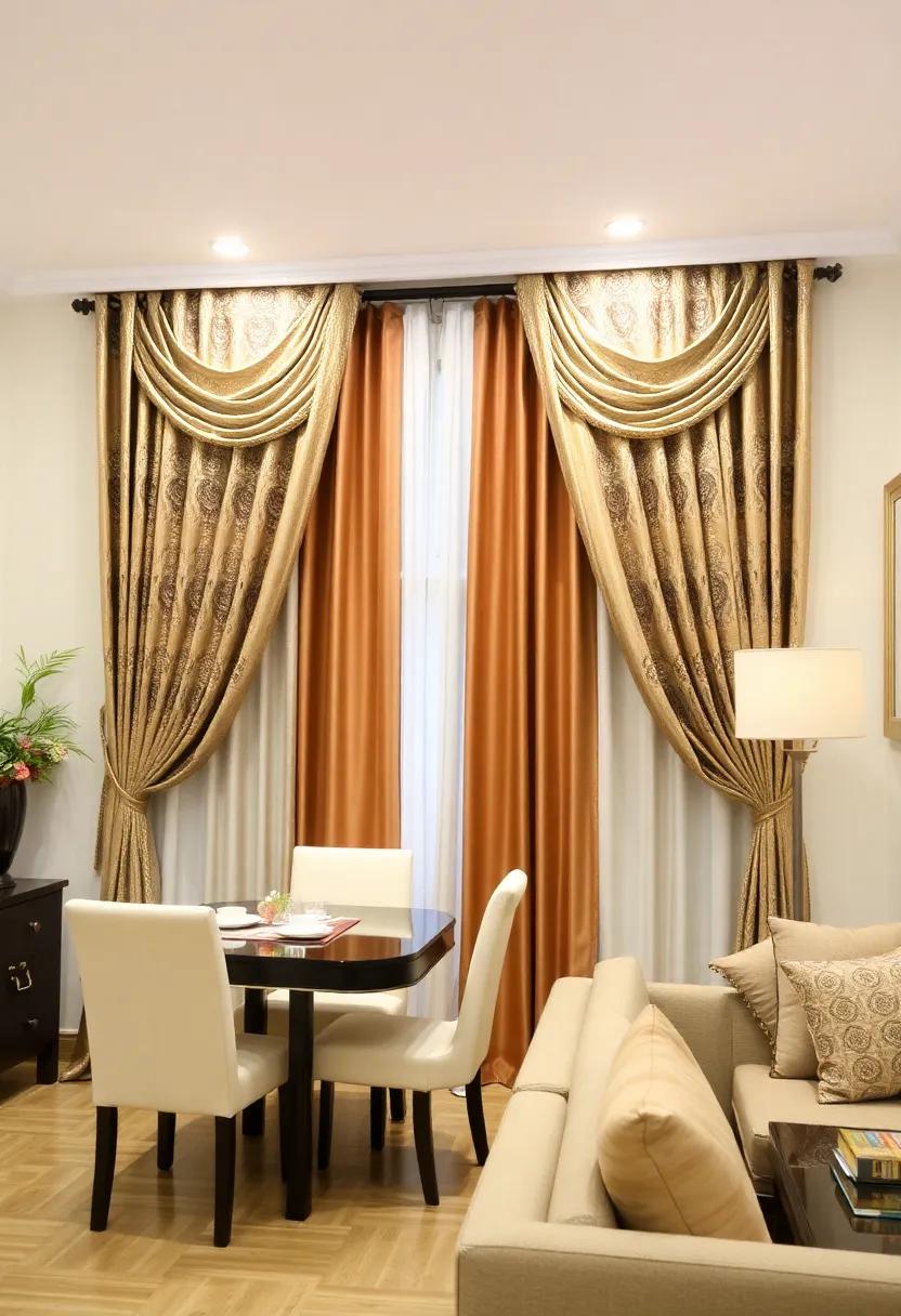 28+ Creative Ideas to Separate Dining Room from Living Room Beautifully 41 28+ Creative Ideas to Separate Dining Room from Living Room Beautifully - 7. Decorative Curtains