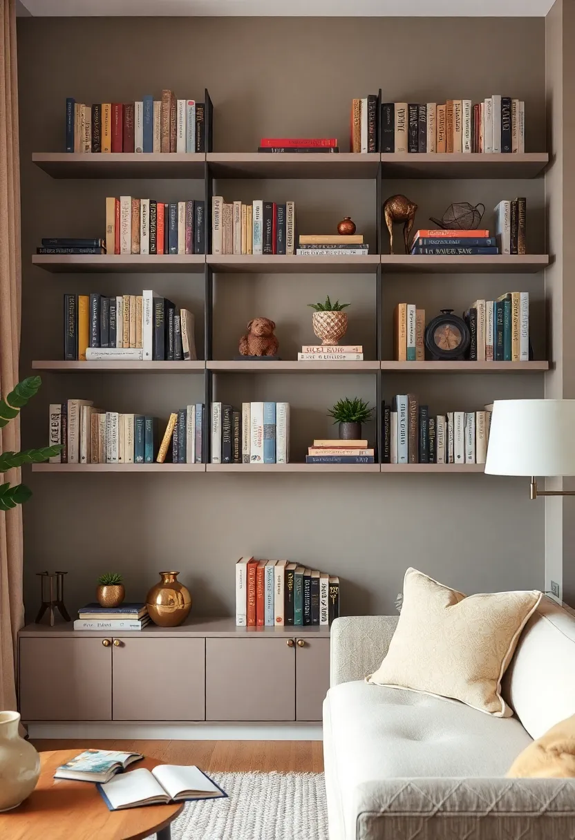 28+ Ideas for Floating Shelves in Living Room That Look Amazing 135 28+ Ideas for Floating Shelves in Living Room That Look Amazing - 21. Floating Bookshelves