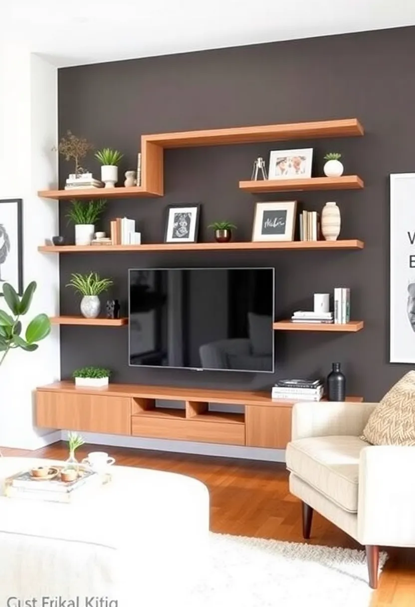 28+ Ideas for Floating Shelves in Living Room That Look Amazing 142 28+ Ideas for Floating Shelves in Living Room That Look Amazing - 22. Customizable Modular Shelves
