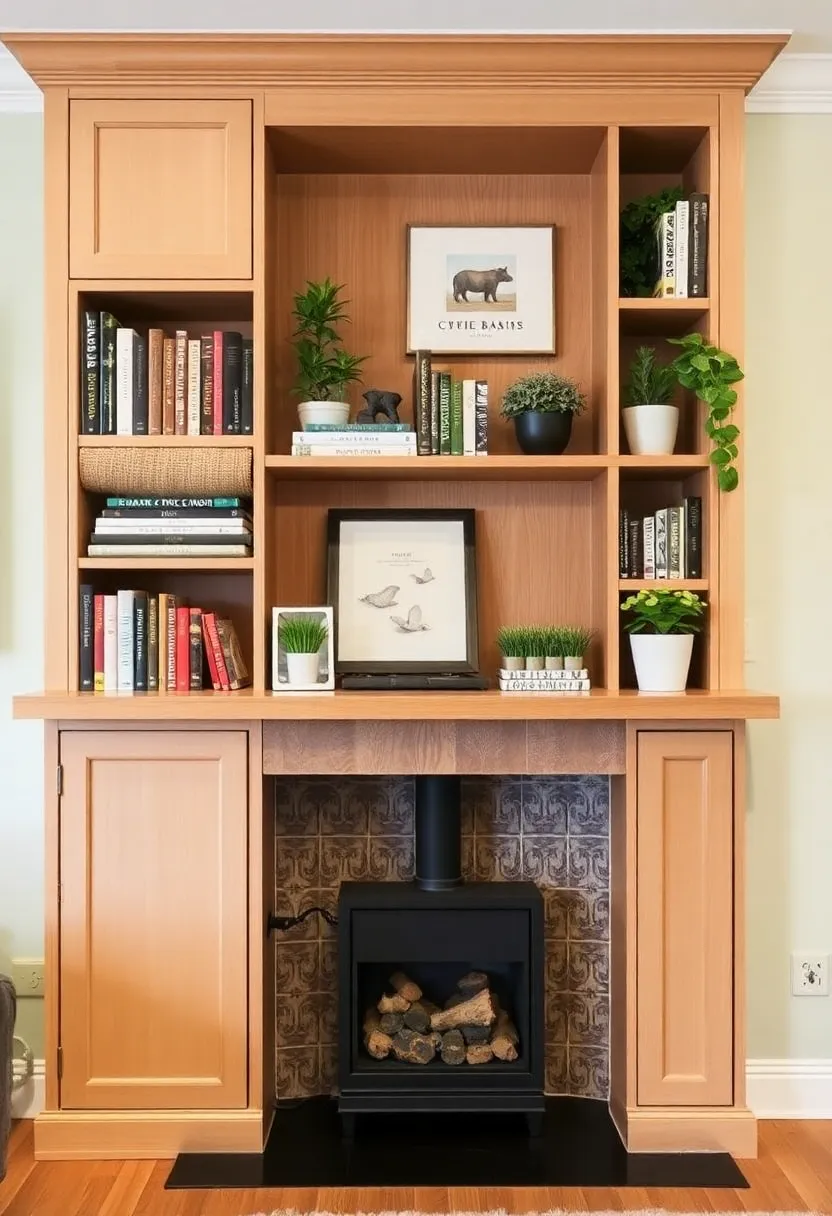 25+ Creative Ideas for Chimney Breast Living Room Design 2 25+ Creative Ideas for Chimney Breast Living Room Design - 2. Stylish Bookshelves