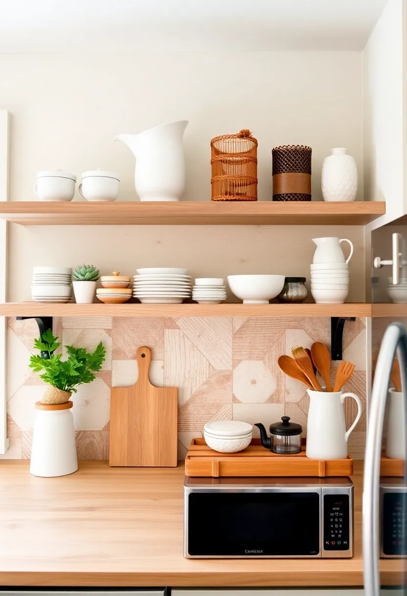 30+ Apartment Small Open Plan Kitchen Living Room Ideas That Work 8 30+ Apartment Small Open Plan Kitchen Living Room Ideas That Work - 2. Open Shelving for Easy Access