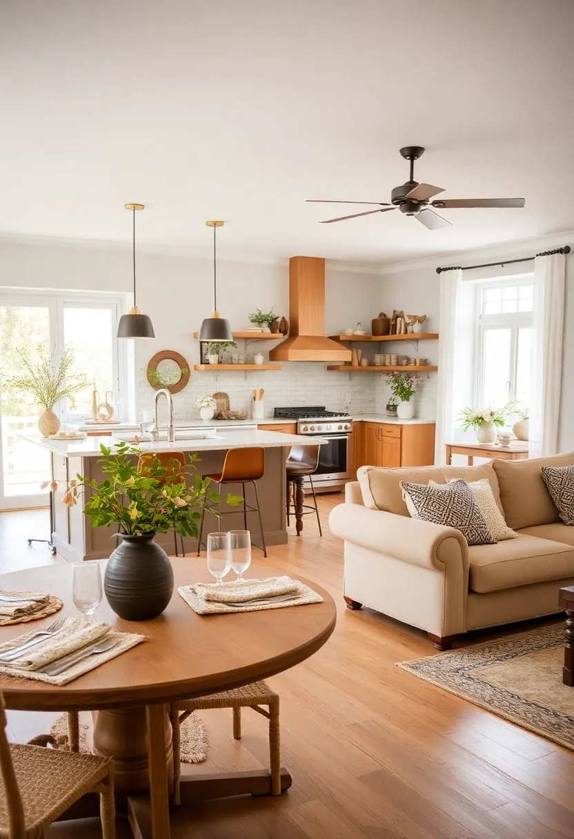 30+ Apartment Small Open Plan Kitchen Living Room Ideas That Work 148 30+ Apartment Small Open Plan Kitchen Living Room Ideas That Work - 22. Seasonal Decor Swaps