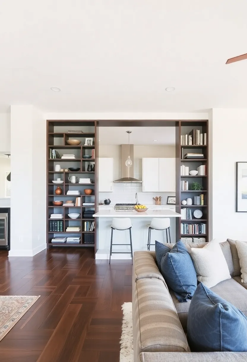 30+ Apartment Small Open Plan Kitchen Living Room Ideas That Work 183 30+ Apartment Small Open Plan Kitchen Living Room Ideas That Work - 27. Flexible Room Dividers