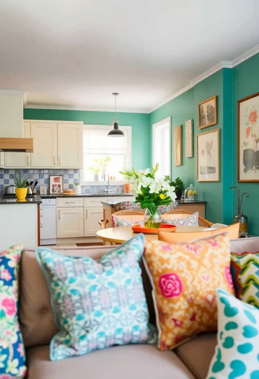 30+ Beautiful Kitchen Diner Living Room Ideas for Open Spaces - 15. Playful Patterns: Mixing and Matching