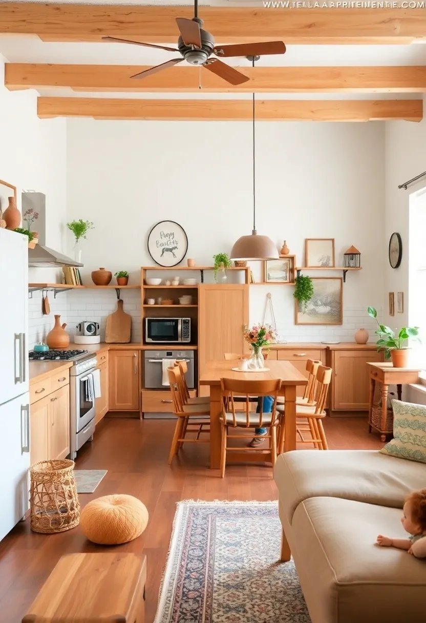 30+ Beautiful Kitchen Diner Living Room Ideas for Open Spaces - 24. Family-Friendly Decor: Practical and Stylish