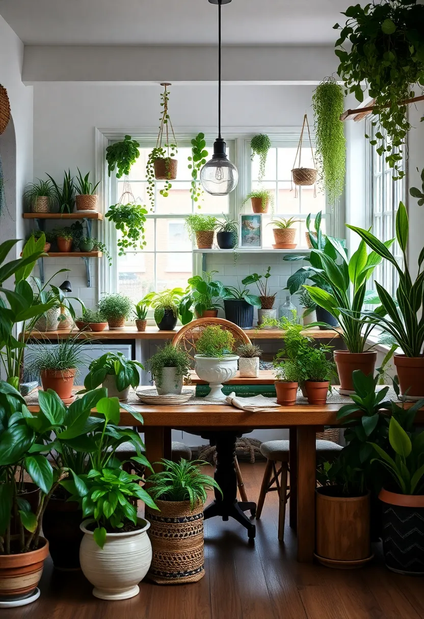 30+ Beautiful Kitchen Diner Living Room Ideas for Open Spaces - 6. Greenery Galore: Bring the Outdoors In