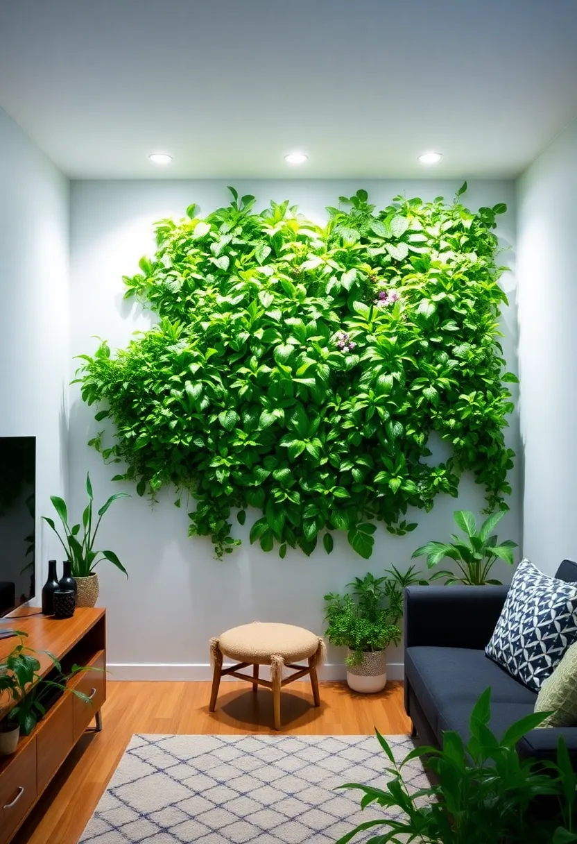 30+ Clever Ideas for Small Living Room with Kitchen Combo - 14. Vertical Gardens