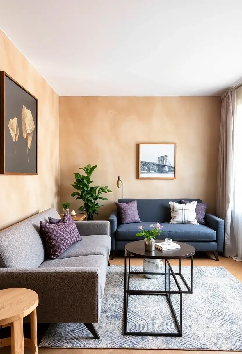 30+ Clever Ideas for Small Living Room with Kitchen Combo - 19. Textured Walls