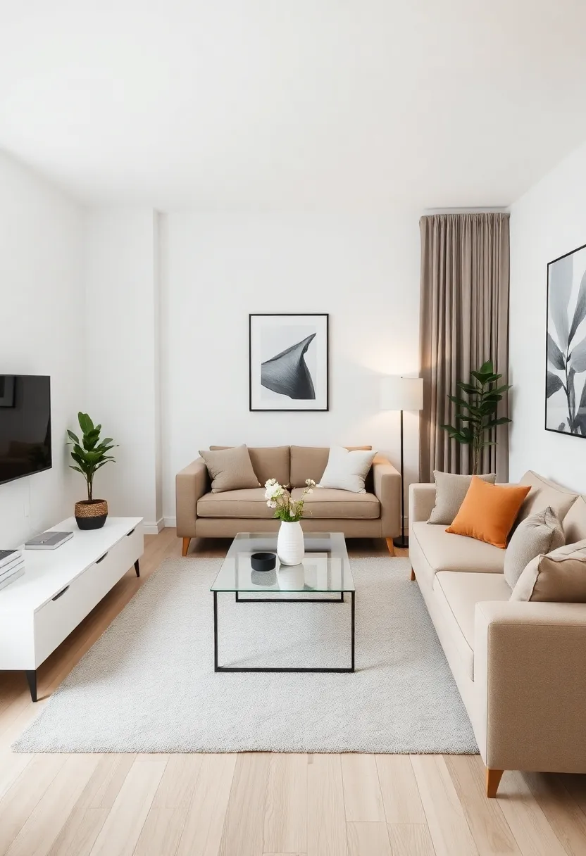 30+ Clever Ideas for Small Living Room with Kitchen Combo - 21. Minimalist Design