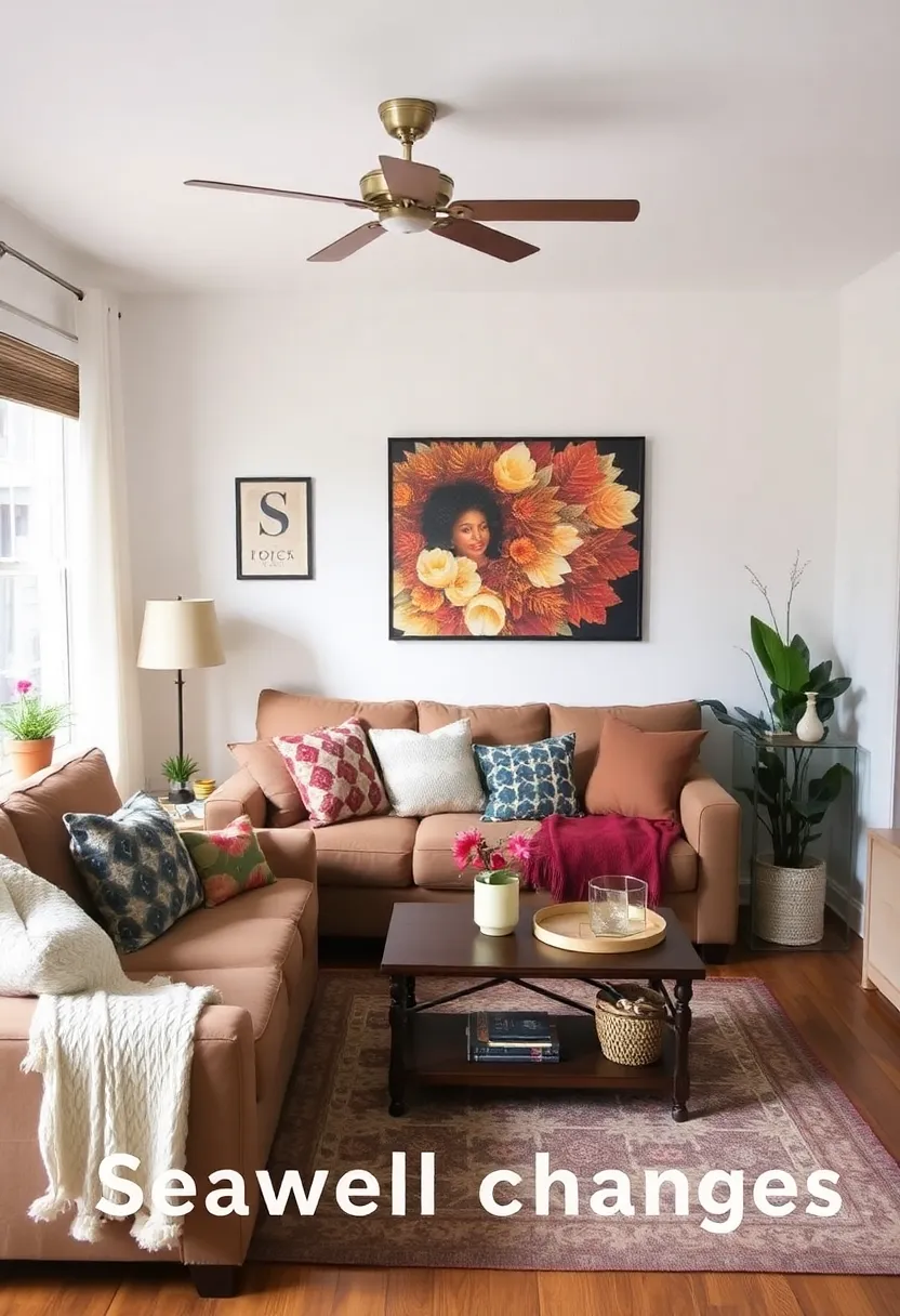 30+ Clever Ideas for Small Living Room with Kitchen Combo - 26. Seasonal Decor Changes