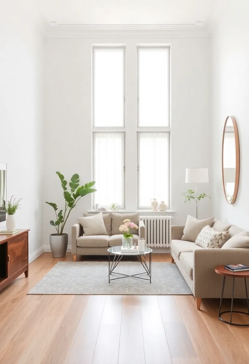 30+ Clever Ideas for Small Living Room with Kitchen Combo - 28. Smart Use of Mirrors