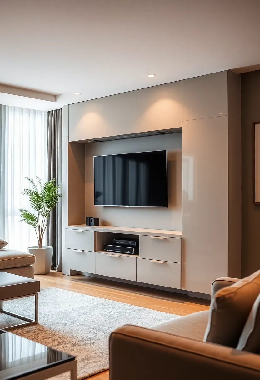 30+ Clever Ideas to Hide Your TV in the Living Room Seamlessly - 10. TV Lift Cabinets