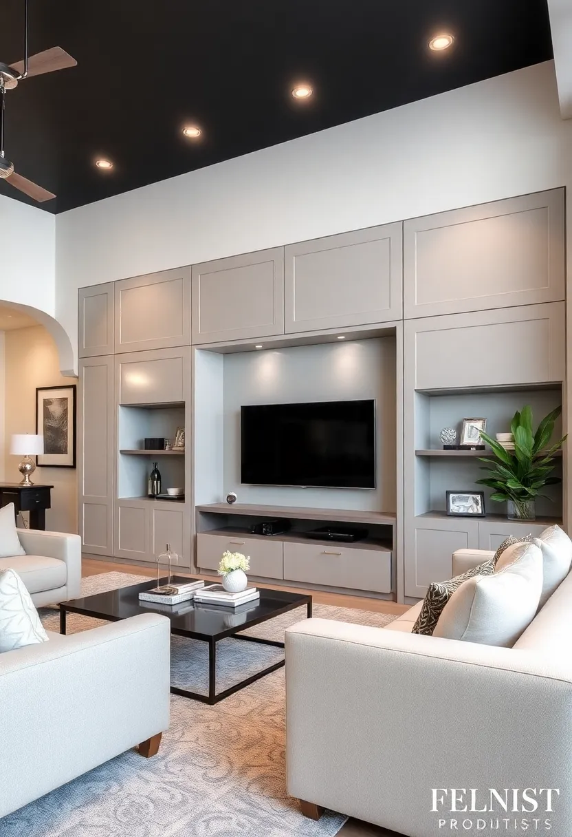 30+ Clever Ideas to Hide Your TV in the Living Room Seamlessly - 16. Customized Wall Panels