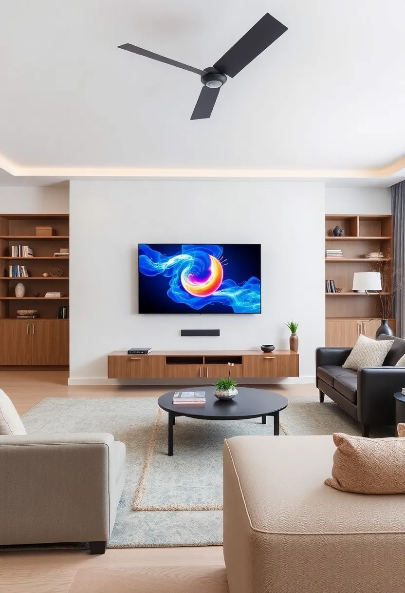 30+ Clever Ideas to Hide Your TV in the Living Room Seamlessly - 25. Smart Home Solutions