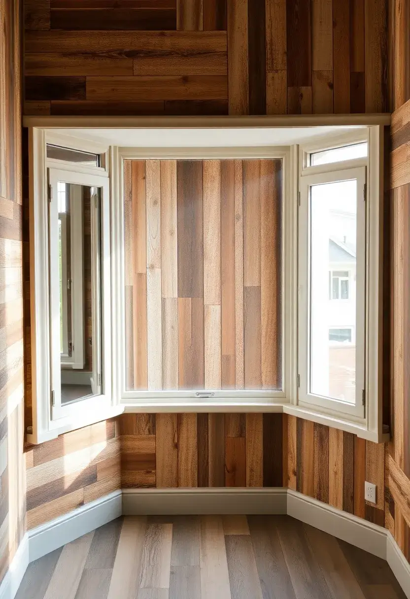 30+ Cozy Bay Window Ideas for Living Room Seating and Style - 19. Textured Walls