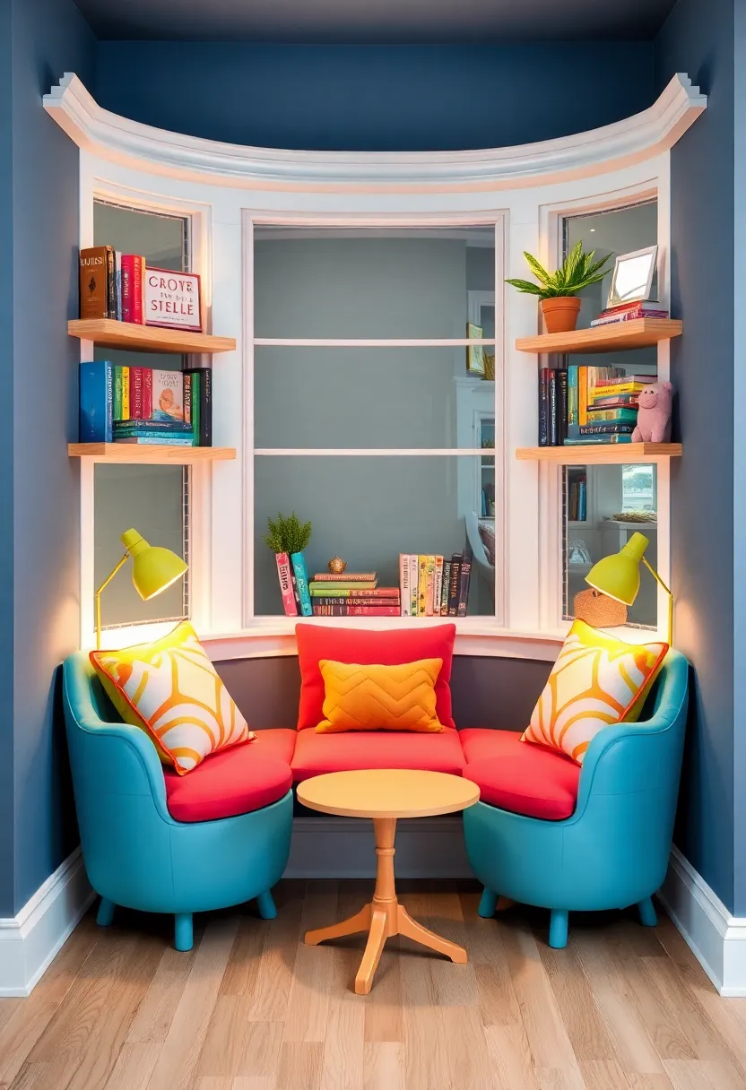 30+ Cozy Bay Window Ideas for Living Room Seating and Style - 20. Reading Corner with a Twist