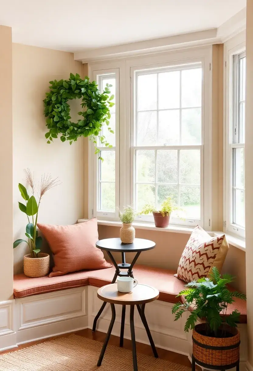 30+ Cozy Bay Window Ideas for Living Room Seating and Style - 28. Cozy Coffee Corner