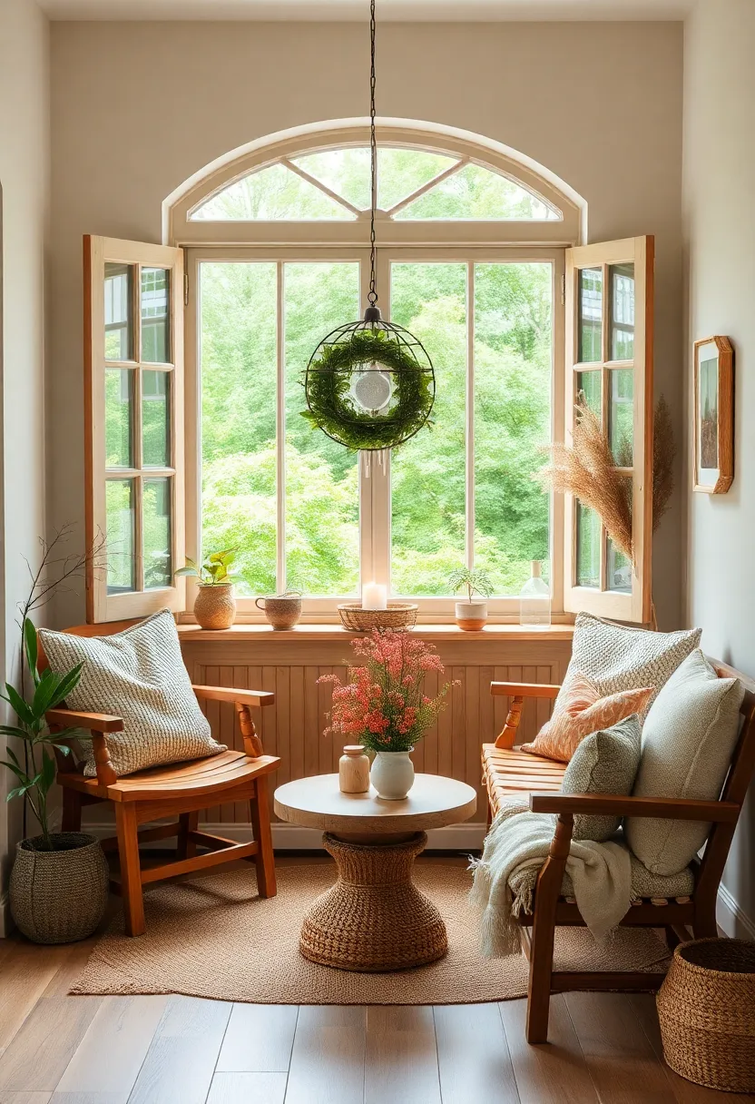 30+ Cozy Bay Window Ideas for Living Room Seating and Style - 29. Warmth of Wood