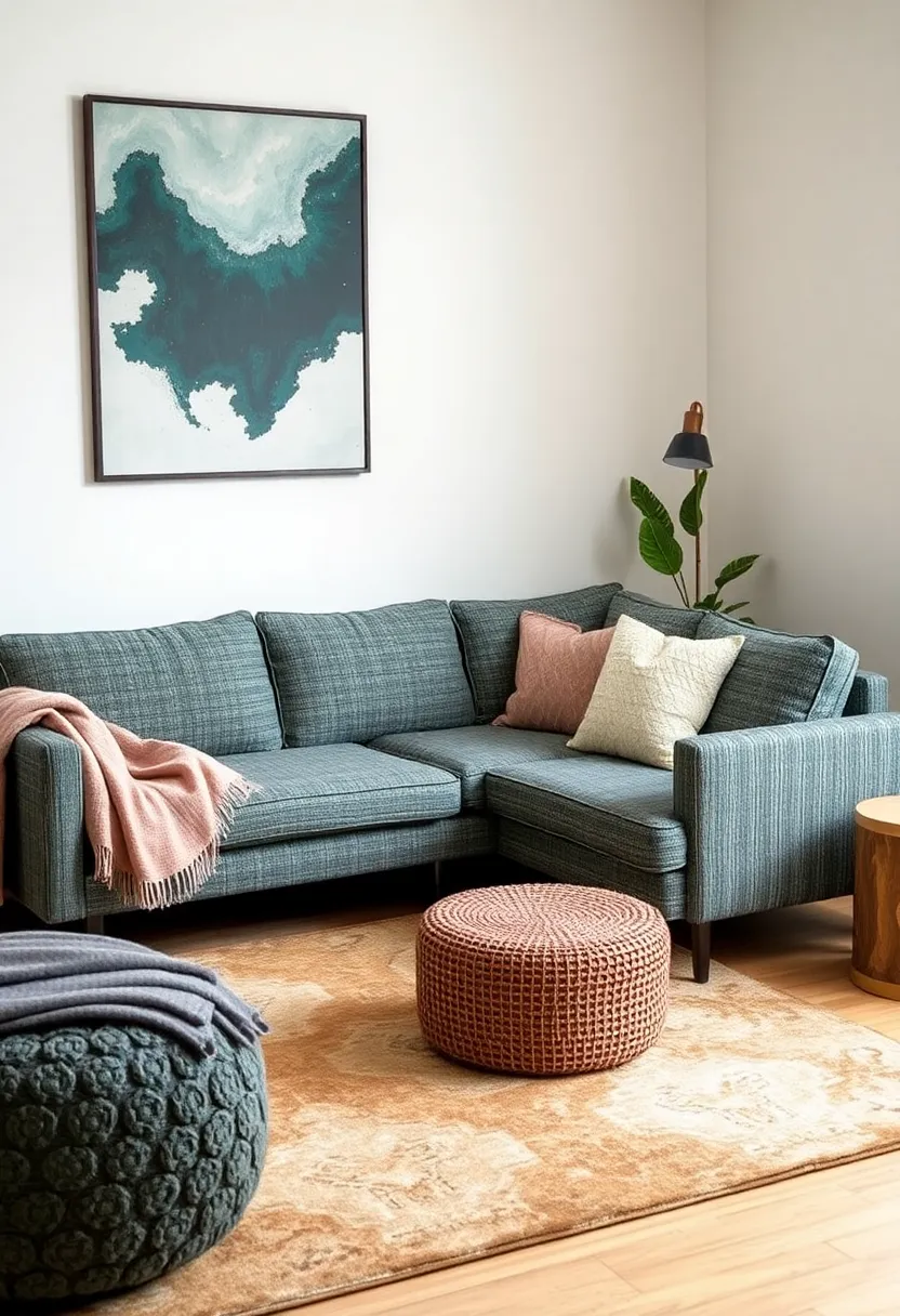 30+ Cozy Corner Sofa Ideas for Every Type of Living Room - 10. Textured Fabrics