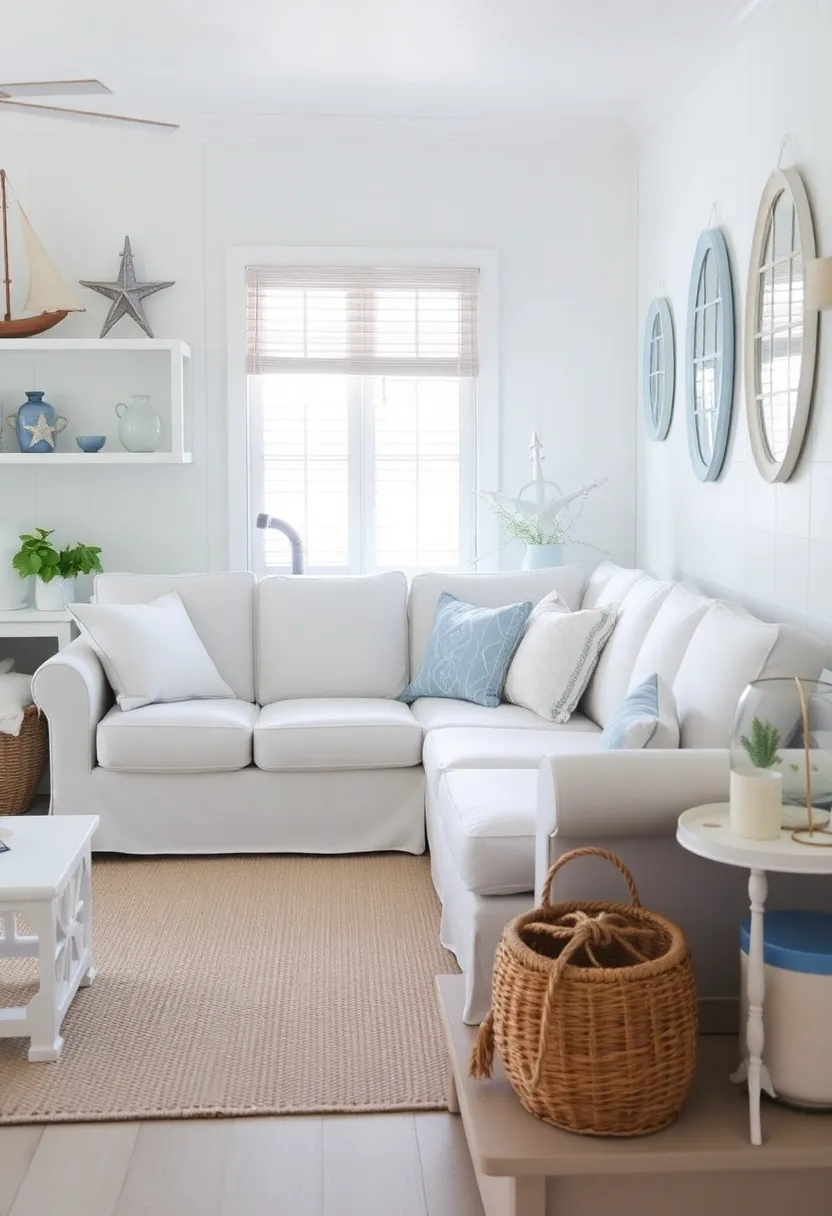 30+ Cozy Corner Sofa Ideas for Every Type of Living Room - 17. Coastal Retreat