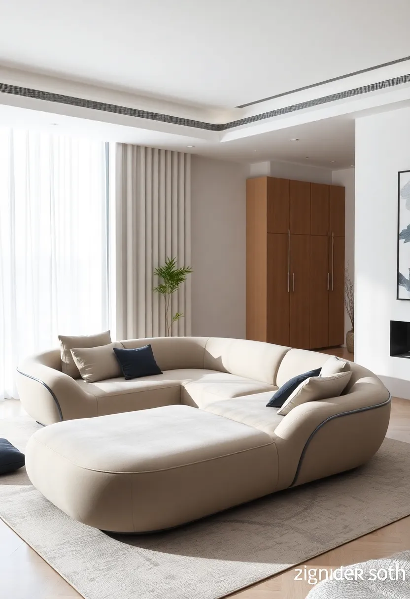 30+ Cozy Corner Sofa Ideas for Every Type of Living Room - 25. Futuristic Designs