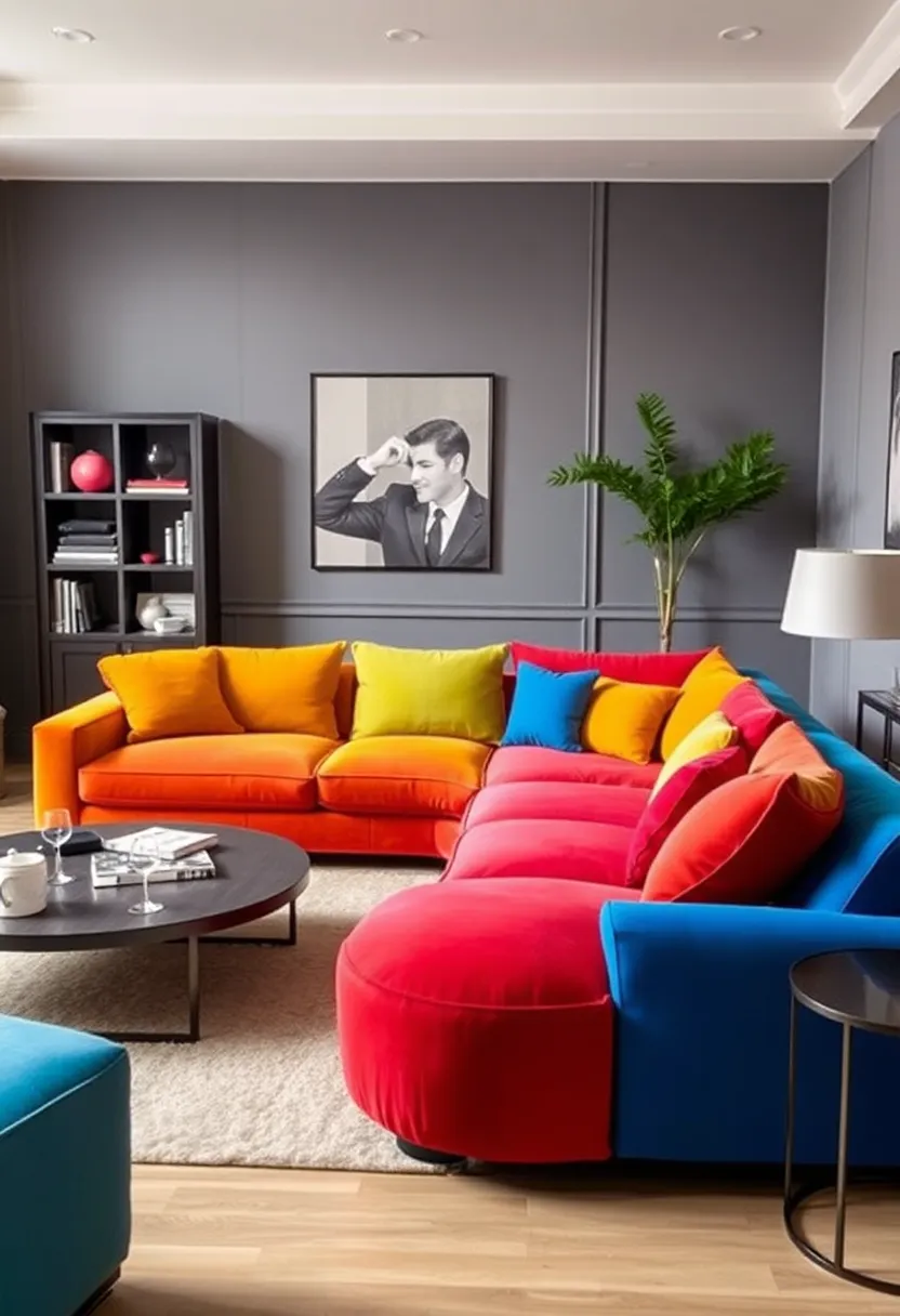 30+ Cozy Corner Sofa Ideas for Every Type of Living Room - 30. Statement-Making Sofas