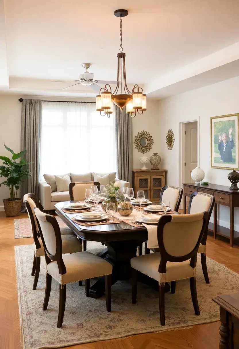 30+ Cozy and Functional Family Living Room Ideas for All Ages - 13. Family-Size Dining Areas