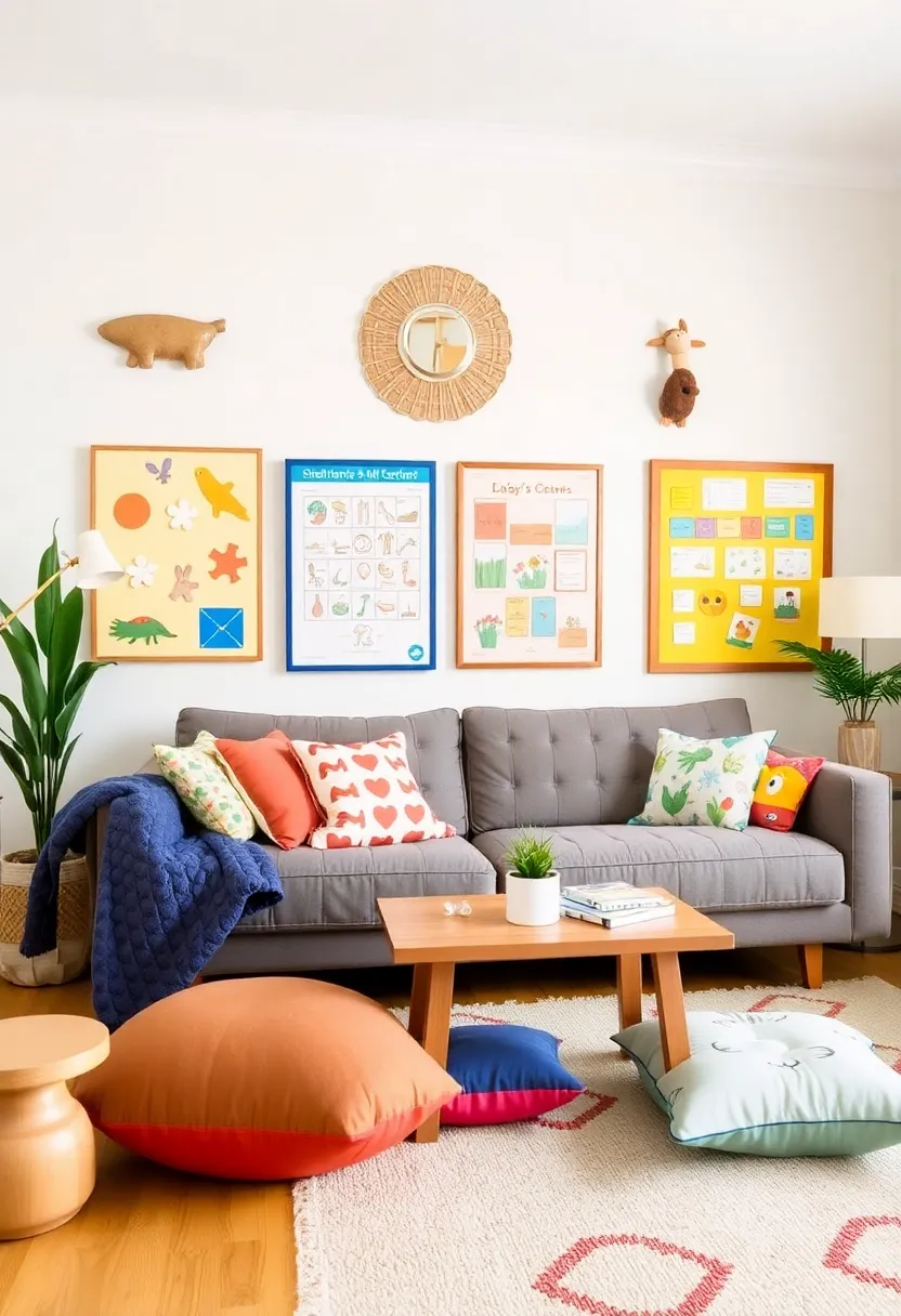 30+ Cozy and Functional Family Living Room Ideas for All Ages - 3. Playful Décor That Engages