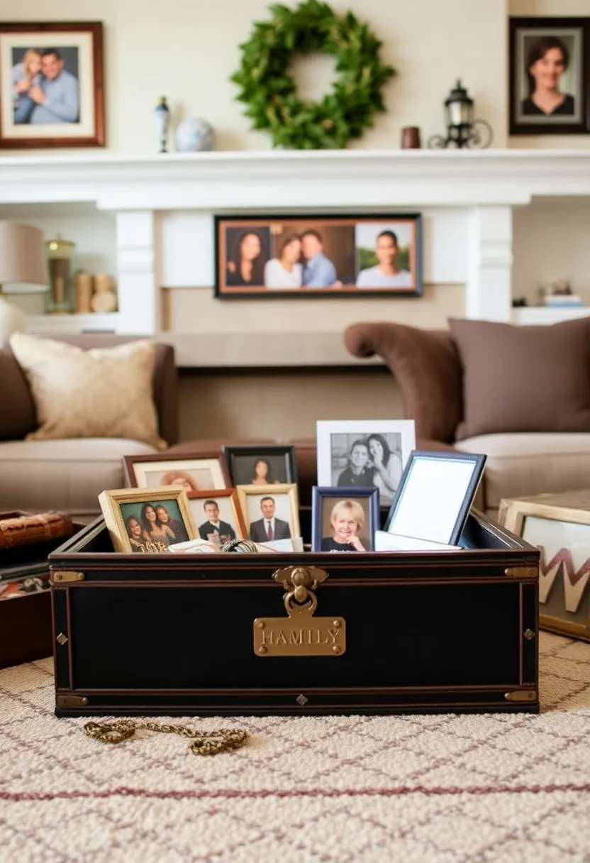 30+ Cozy and Functional Family Living Room Ideas for All Ages - 30. Creating a Family Time Capsule