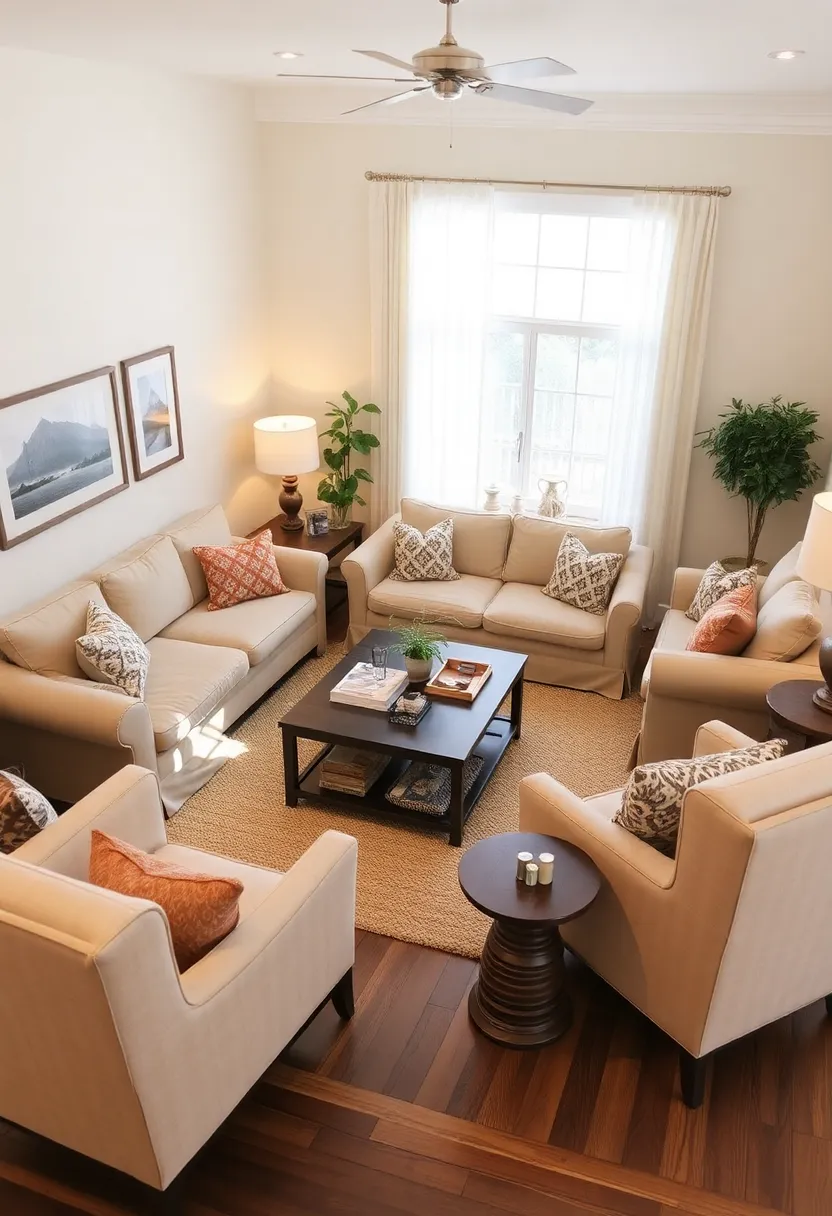 30+ Creative Ideas for Big Living Rooms That Feel Warm and Inviting - 10. Comfy Seating Arrangements