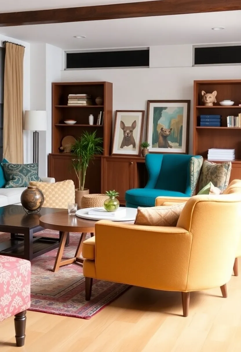 30+ Creative Ideas for Big Living Rooms That Feel Warm and Inviting - 18. Unique Accent Chairs