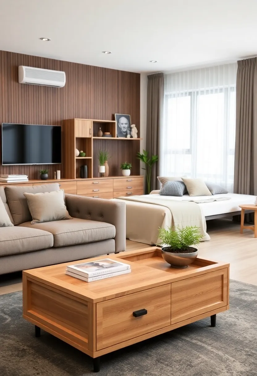 30+ Creative Ideas for Big Living Rooms That Feel Warm and Inviting - 29. Multi-functional Furniture