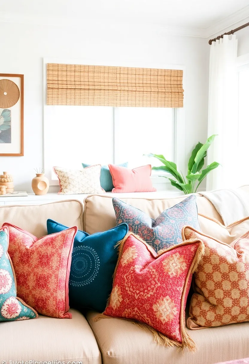 30+ Creative Ideas for Big Living Rooms That Feel Warm and Inviting - 5. Colorful Throw Pillows