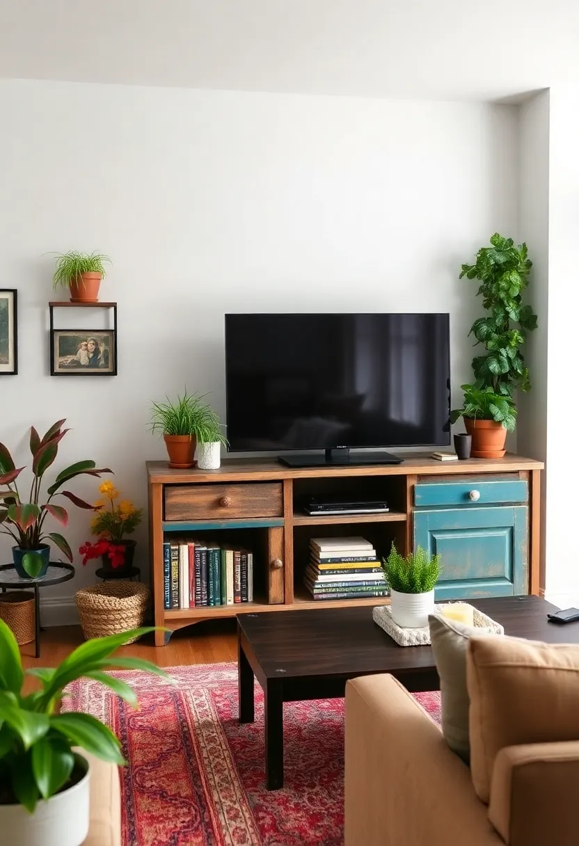 30+ Creative TV Stand Ideas for Living Room Design 69 30+ Creative TV Stand Ideas for Living Room Design - 11. Upcycled Door TV Stand