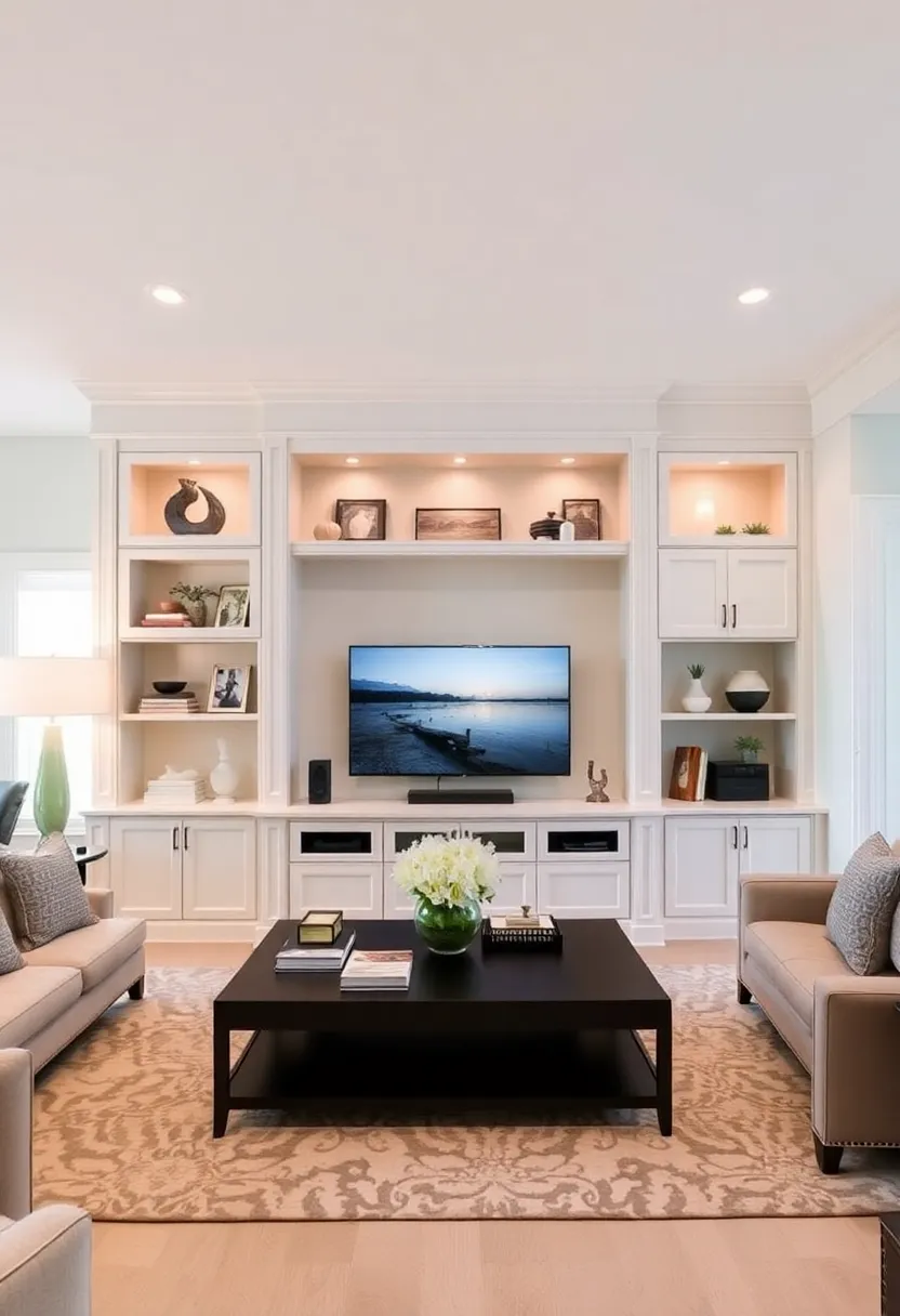 30+ Creative TV Stand Ideas for Living Room Design 111 30+ Creative TV Stand Ideas for Living Room Design - 17. Custom Built-ins