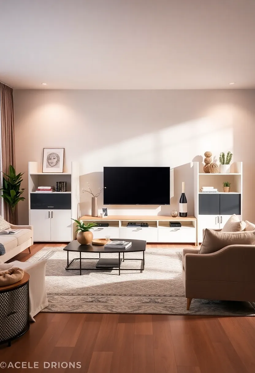 30+ Creative TV Stand Ideas for Living Room Design 135 30+ Creative TV Stand Ideas for Living Room Design - 21. Customizable Modular Stands