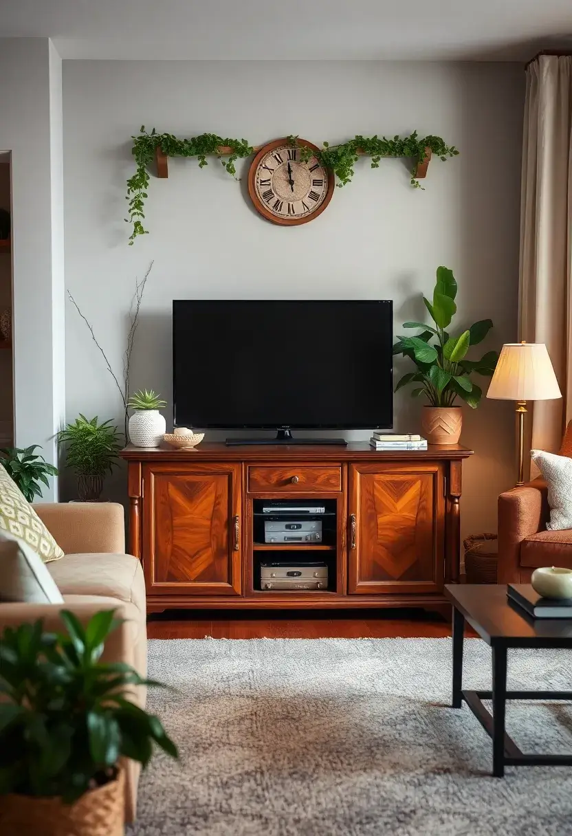 30+ Creative TV Stand Ideas for Living Room Design 196 30+ Creative TV Stand Ideas for Living Room Design - 30. Vintage Chest TV Stand