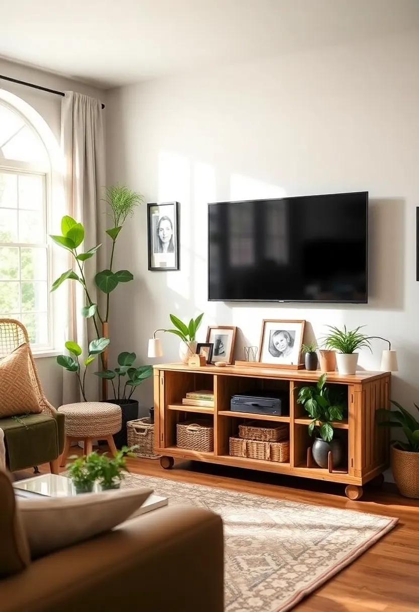 30+ Creative TV Stand Ideas for Living Room Design 41 30+ Creative TV Stand Ideas for Living Room Design - 7. Upcycled Crates