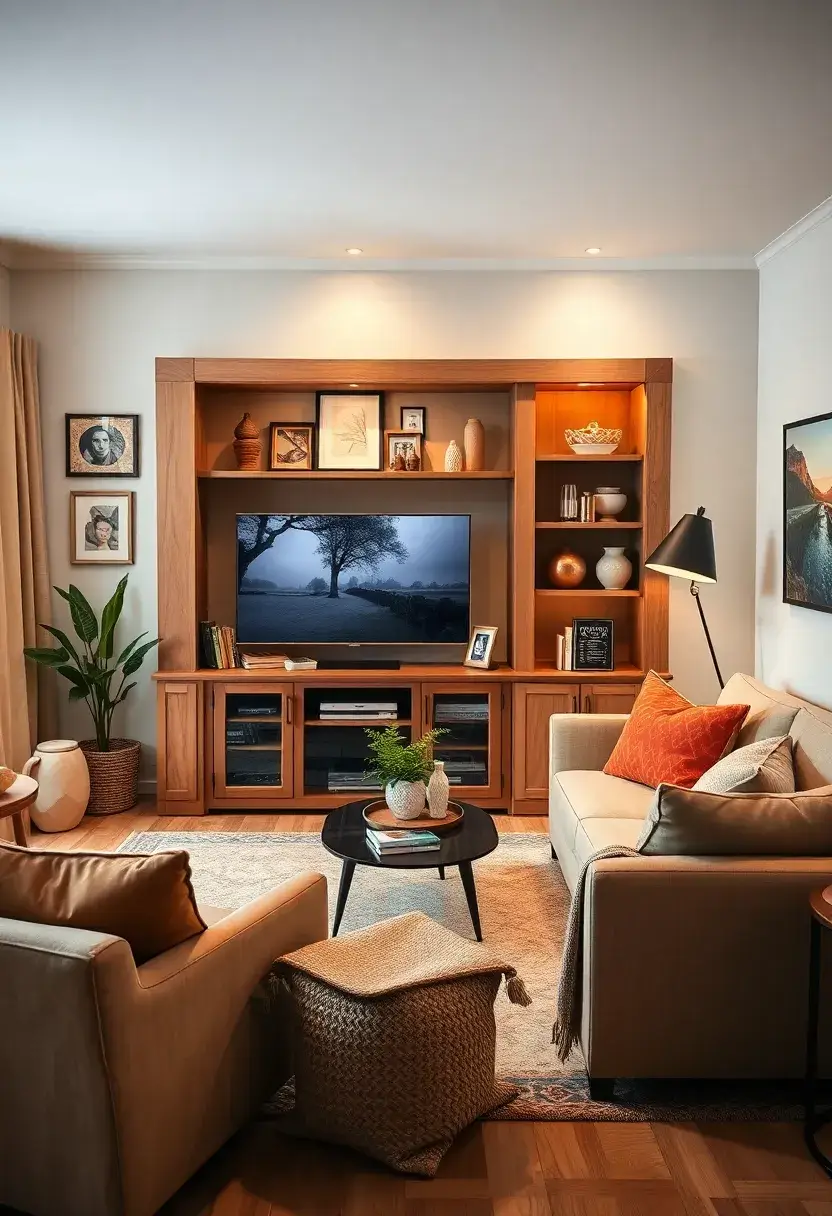 30+ Creative TV Stand Ideas for Living Room Design 55 30+ Creative TV Stand Ideas for Living Room Design - 9. Corner TV Unit