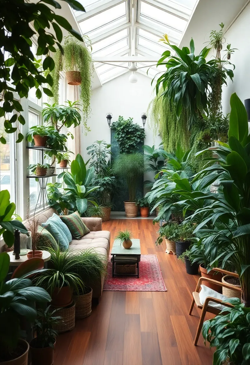30+ Design Ideas for a Long Living Room That Flows Naturally 64 30+ Design Ideas for a Long Living Room That Flows Naturally - 10. Greenery and Plants