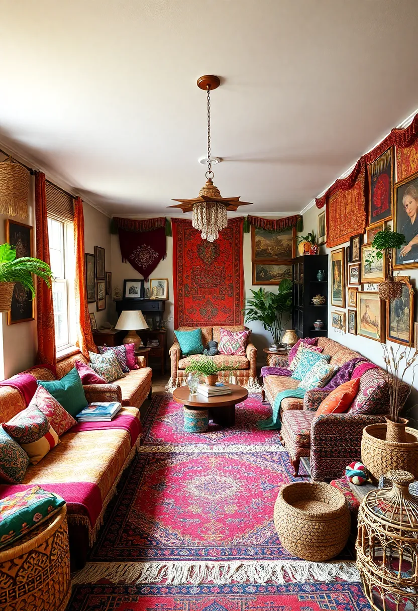 30+ Design Ideas for a Long Living Room That Flows Naturally 134 30+ Design Ideas for a Long Living Room That Flows Naturally - 20. Bohemian Vibes