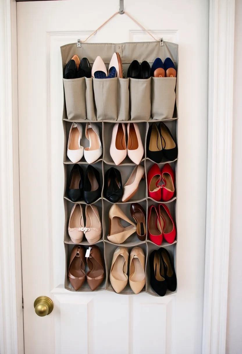 30+ Fabric Storage Ideas to Keep Your Home Organized and Chic - 10. Hanging Fabric Organizers for Shoes