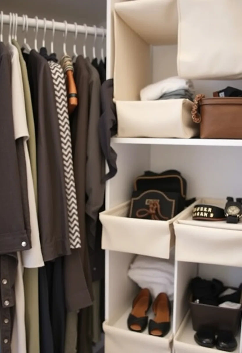 30+ Fabric Storage Ideas to Keep Your Home Organized and Chic - 19. Fabric Closet Dividers