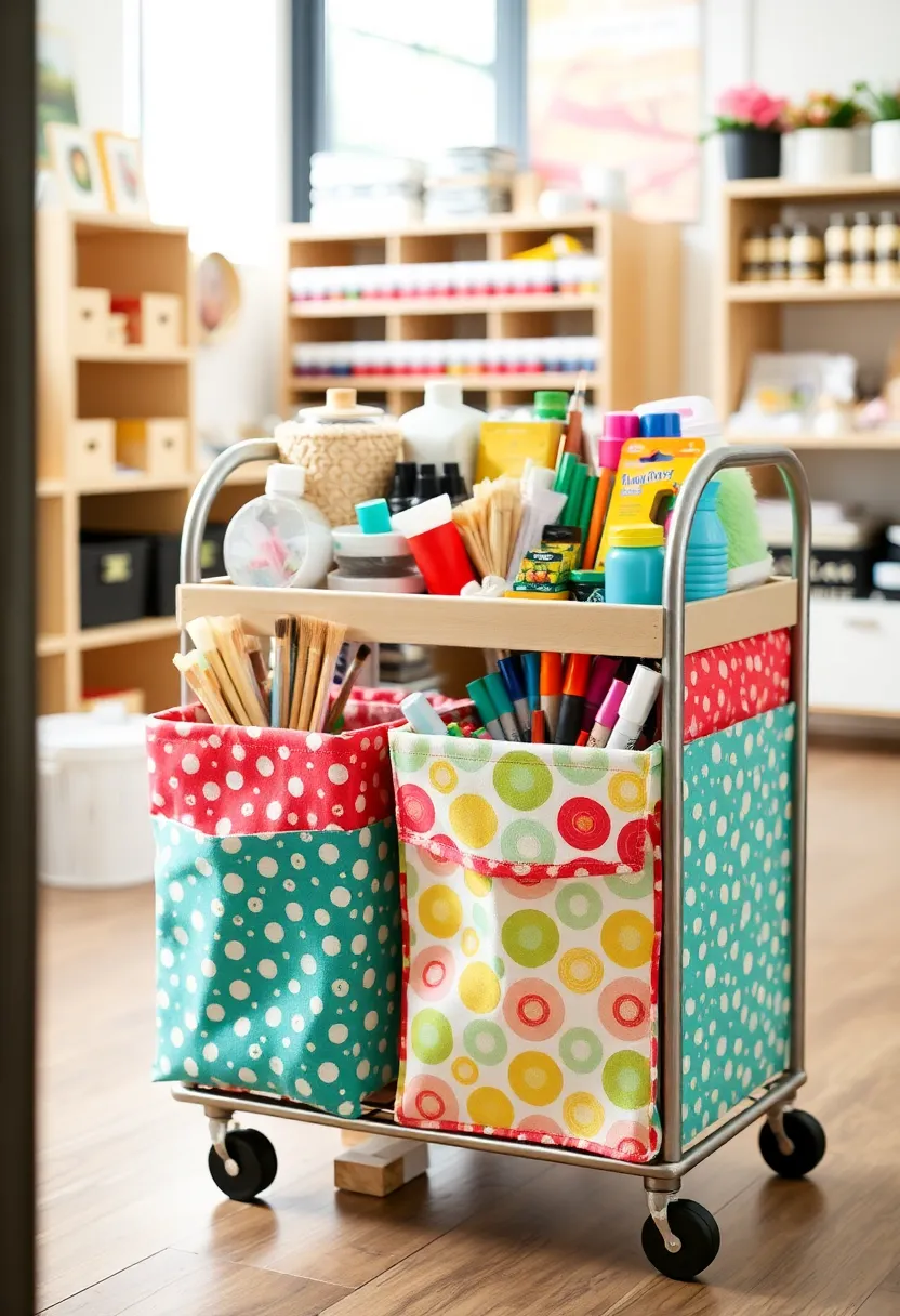 30+ Fabric Storage Ideas to Keep Your Home Organized and Chic - 23. Portable Fabric Storage Carts